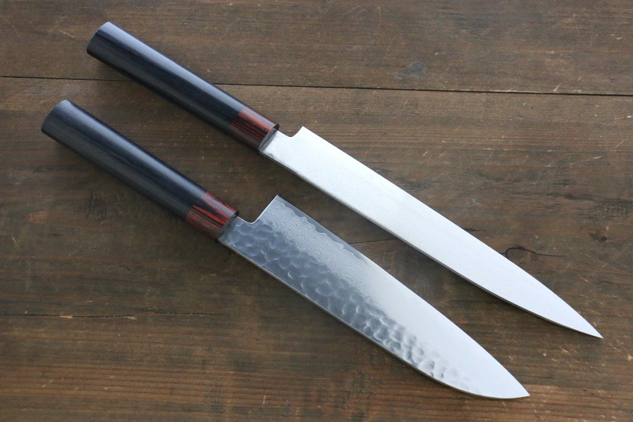 Premium Iseya VG10 33-Layer Damascus Japanese Santoku & Sushi Knife Set - 210mm High-Carbon Stainless Steel Blade - Professional Chef Knives for Slicing, Dicing & Sushi Making - Perfect for Home Kitchen & Restaurant Use