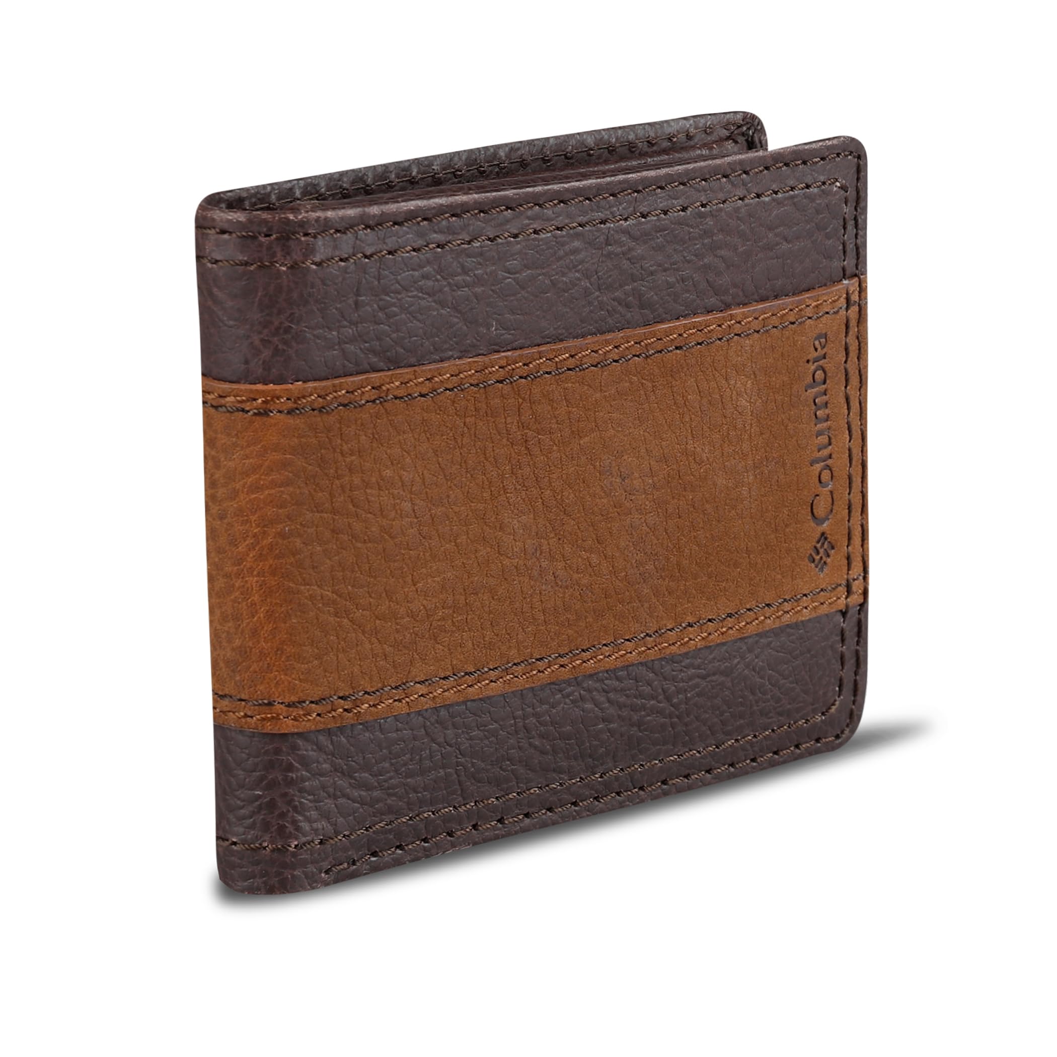 Columbia Men's Everyday Bifold Wallet - RFID Blocking, Multiple Card Slots & ID Window | Slim Leather Wallet for Cash & Credit Cards | Perfect for Travel, Business & Daily Use