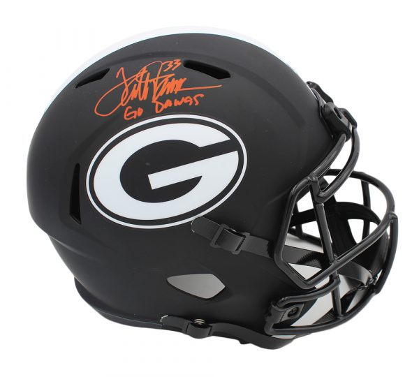 Authentic Terrell Davis Signed Georgia Bulldogs Speed Full Size Eclipse NCAA Helmet with 'Go Dawgs' Inscription - Perfect for Sports Memorabilia Collectors and Georgia Bulldogs Fans
