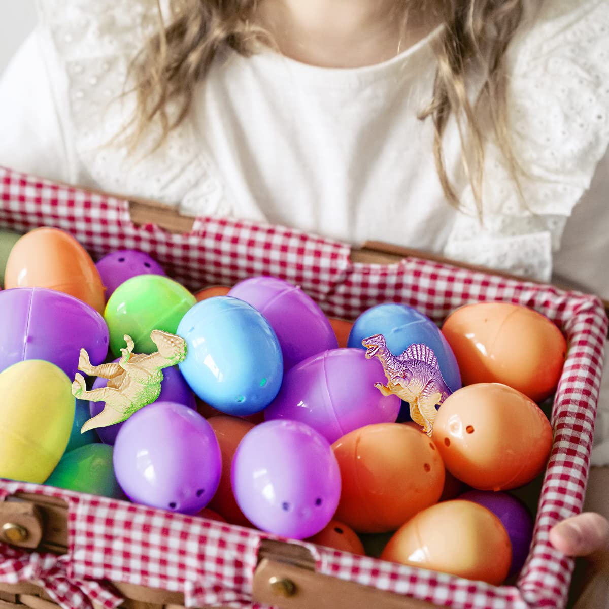 12 Pack Prefilled Easter Eggs with Mini Dinosaur Toys - Dinosaur Figures for Kids Easter Gifts, Egg Hunts, Basket Stuffers & Party Favors - Perfect for Easter Celebrations, Classroom Activities and Birthday Party Games