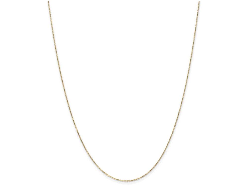 14K Gold 0.6mm Bright-Cut Cable Chain Necklace for Women - Dainty Layering Jewelry, Everyday Wear & Gift Giving | FJC Finejewelers