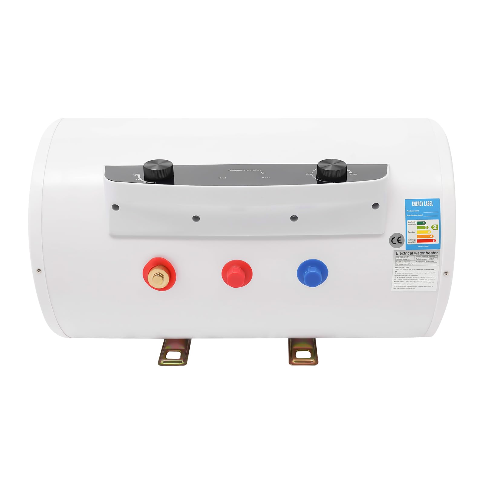 50L Digital Display Electric Water Heater - Automatic Horizontal Mounting with Safety Protection for Home, Bathroom & Shower (25-75℃) | Energy Efficient Hot Water Solution for Apartments, RV & Small Spaces