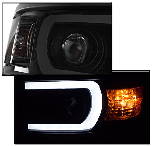 2014-2015 Chevy Silverado 1500 DRL LED Projector Headlights - Black/Smoke Housing - Upgrade Your Truck Lighting for Night Driving & Off-Road Adventures