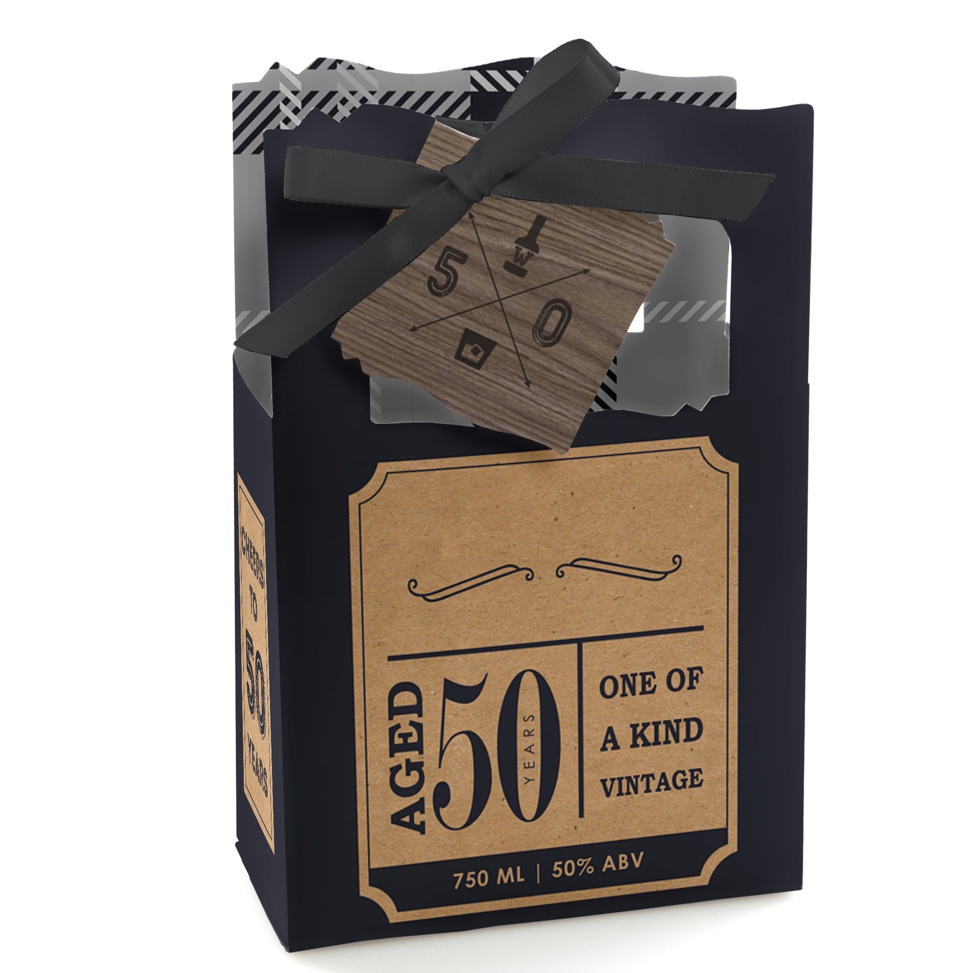 Big Dot of Happiness 50th Birthday Party Favor Boxes - Set of 12 for Milestone Celebration Decorations & Gift Giving