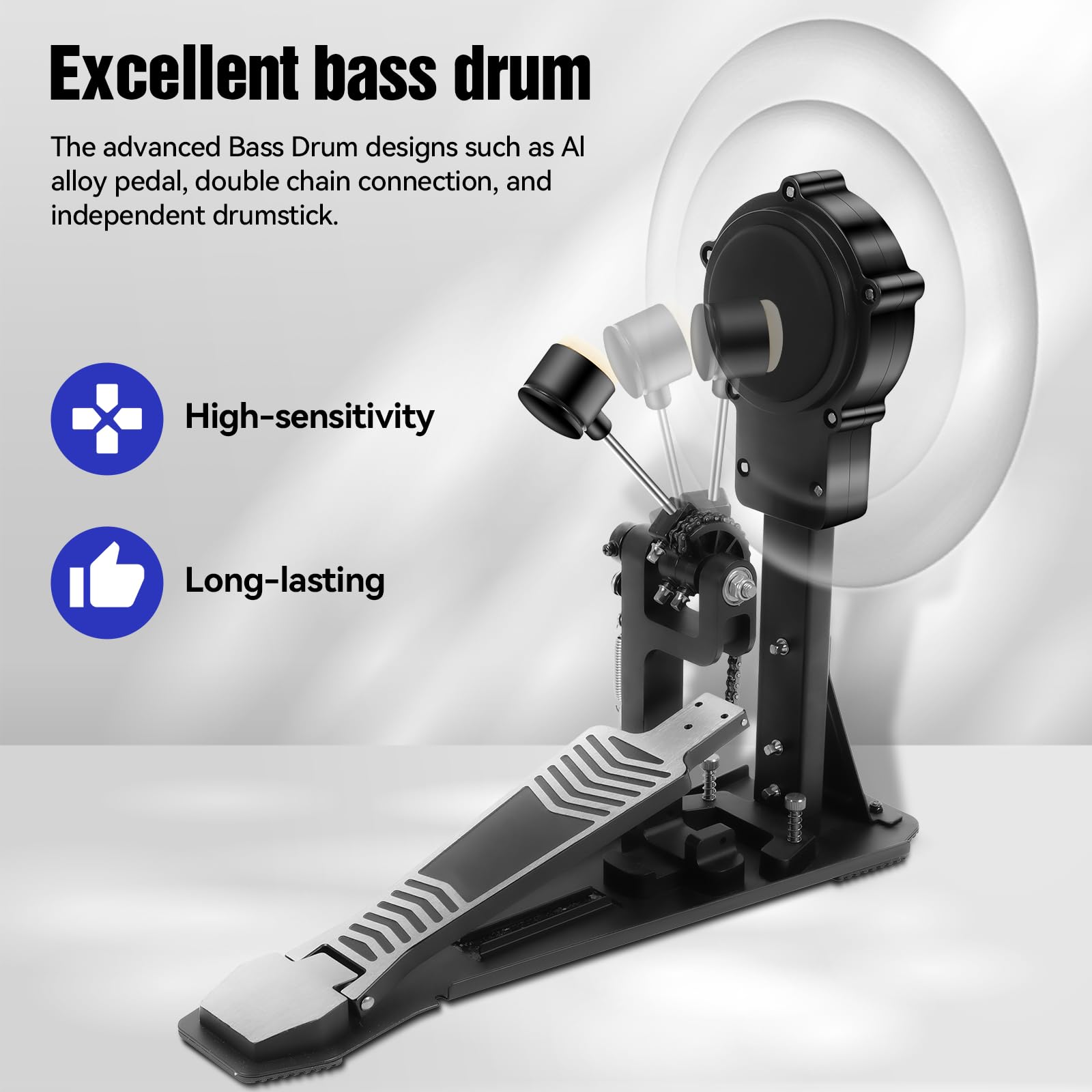 Asmuse AD-30 Electric Drum Kit with 4 Mesh Pads, Switch Pedals & Headphones - Electronic Drum Set for Beginners & Adults - Perfect for Home Practice, Studio Recording & Live Performance (Black)