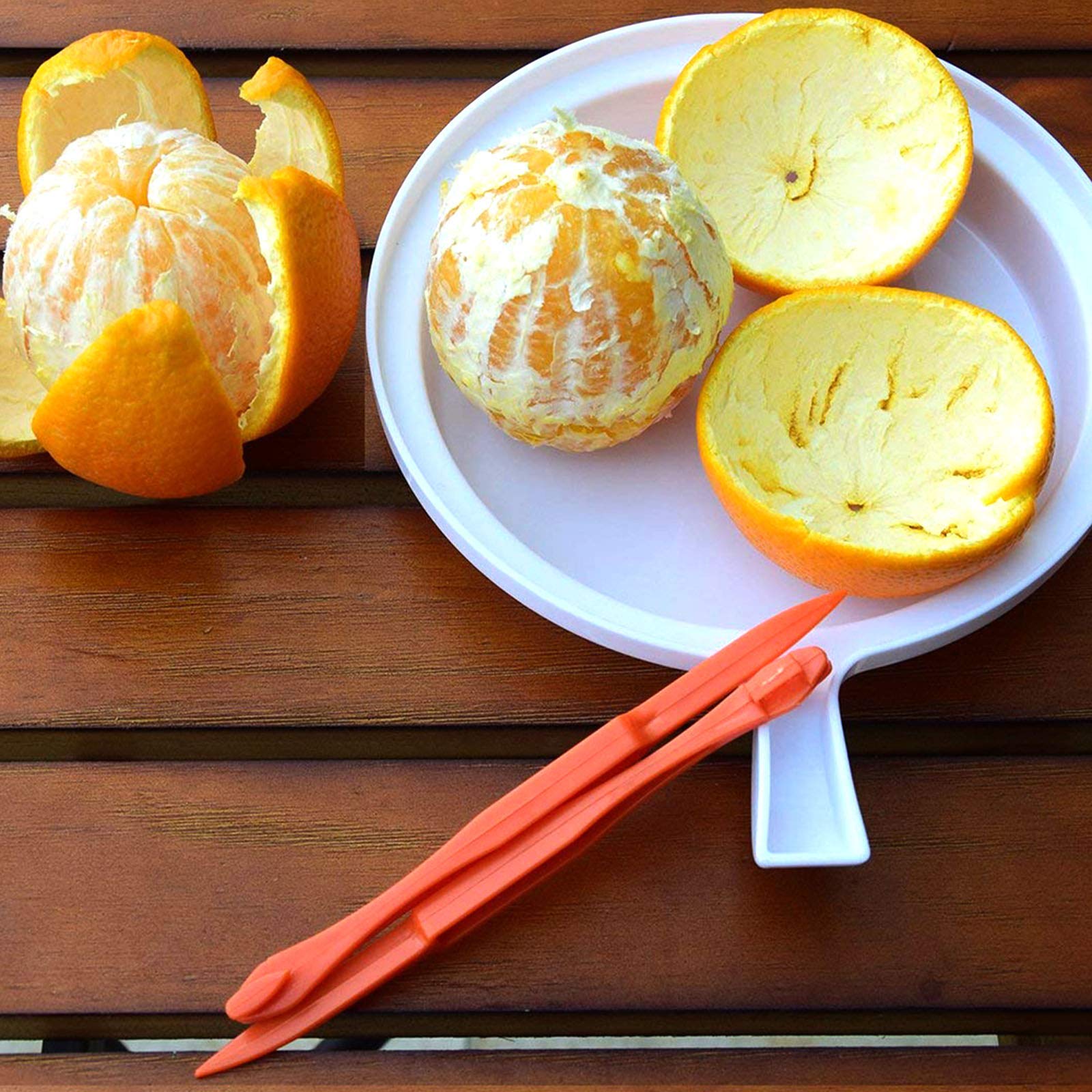 Best Plastic Citrus Peeler for Oranges, Tangerines, Grapefruit, Lemon & Passion Fruit - Easy Kitchen Tool for Fruit Peeling & Snack Prep