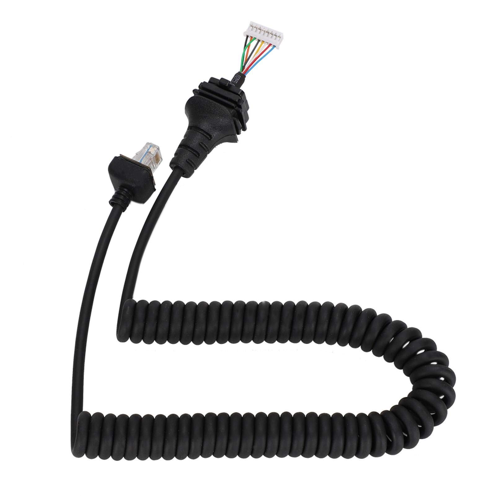 ICOM HM-152 Radio Microphone Replacement Cable - Coiled Extension Cord for ICOM Walkie Talkie & Two-Way Radios - Durable Audio Cable for Clear Communication (Perfect for Security, Construction & Outdoor Adventures)