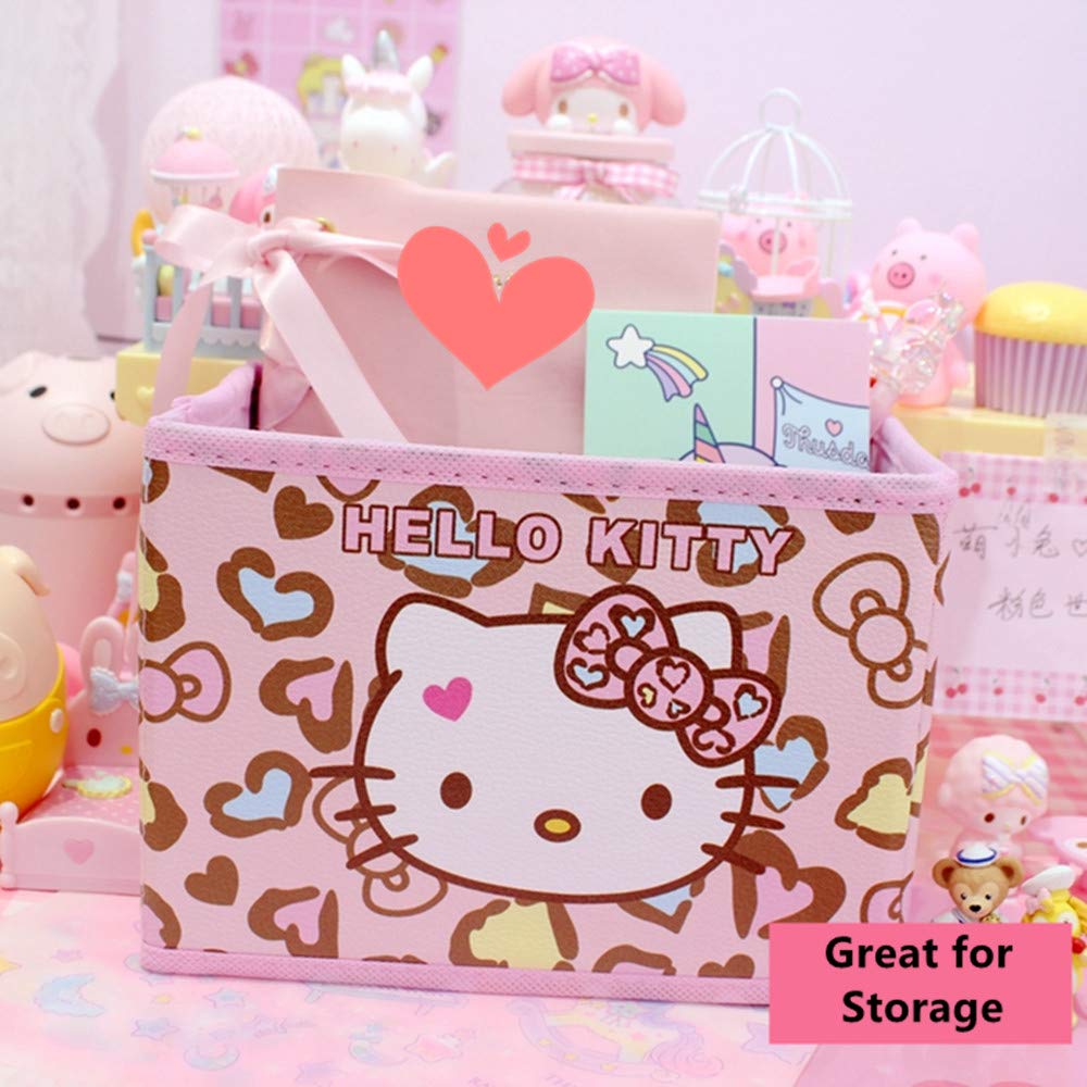 Kerr's Choice Collapsible Storage Bin - Foldable Cat Basket for Kitty Supplies | Cute Kawaii Office Desk Organizer & Room Decor | Perfect for Pet Accessories, Stationery Storage, and Home Organization