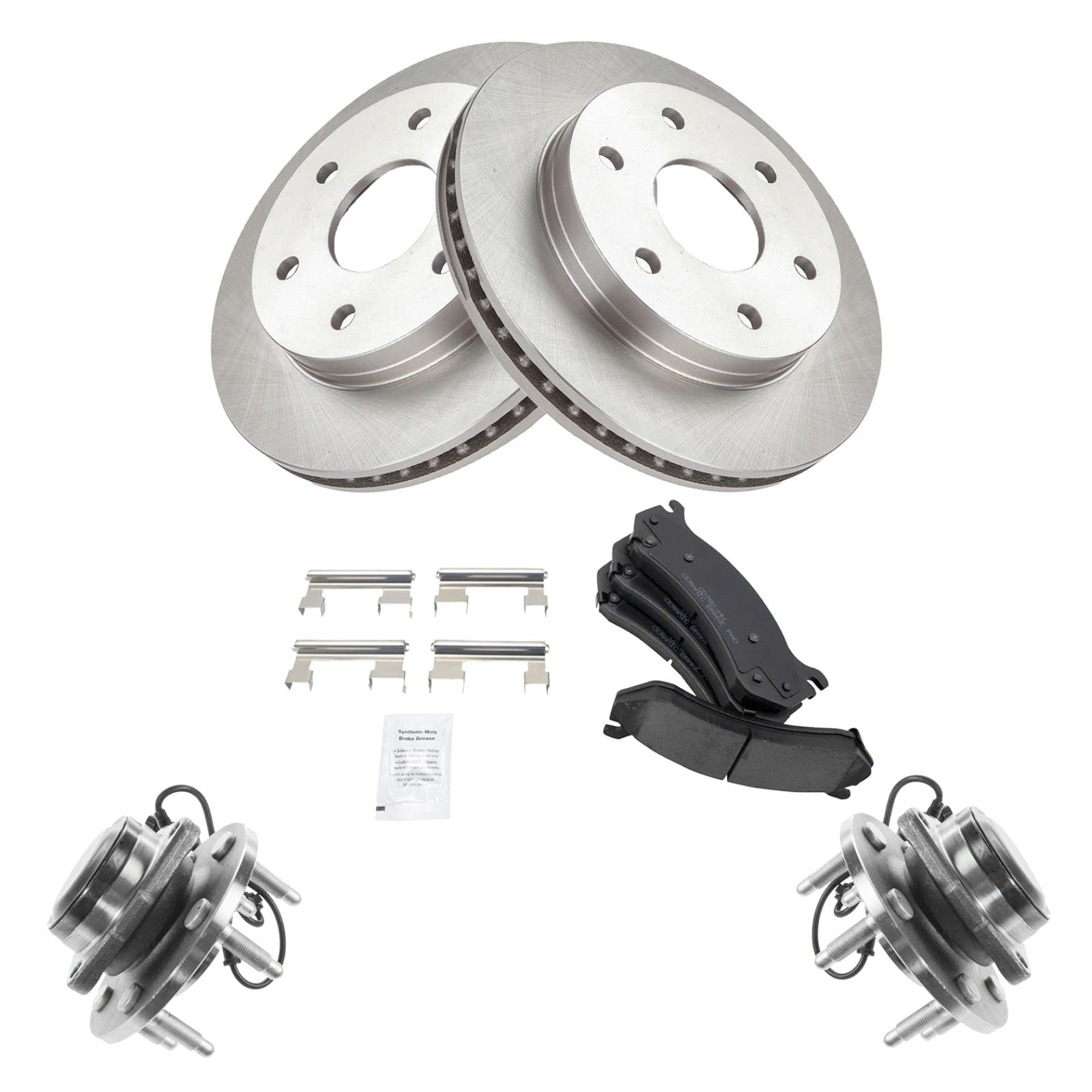 High-Performance Front Ceramic Disc Brake Pad Rotor & Hub Kit with Advanced Chemicals - Perfect for Trucks, SUVs, and Off-Road Vehicles