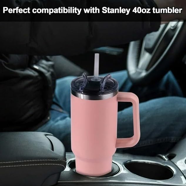 1Pc Clear Spill-Proof Tumbler Lid Compatible with Stanley 40 Oz Cup - Flip Top Leakproof Cover for Hot/Cold Drinks - Dustproof, Reusable & Easy Storage - Perfect for Travel, Office & Outdoor Activities