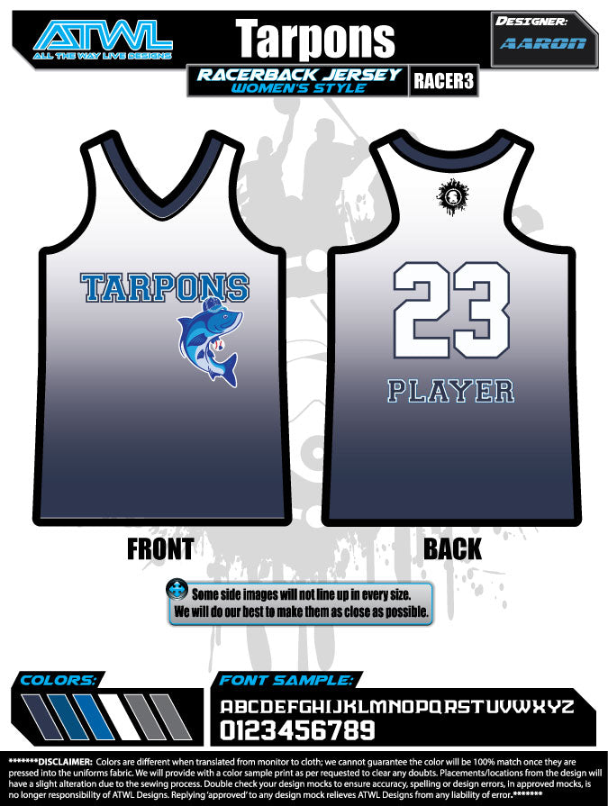 Tarpons Women's Racerback Tank Top - Breathable Workout Shirt for Running, Yoga & Gym - Lightweight Athletic Performance Top for Women