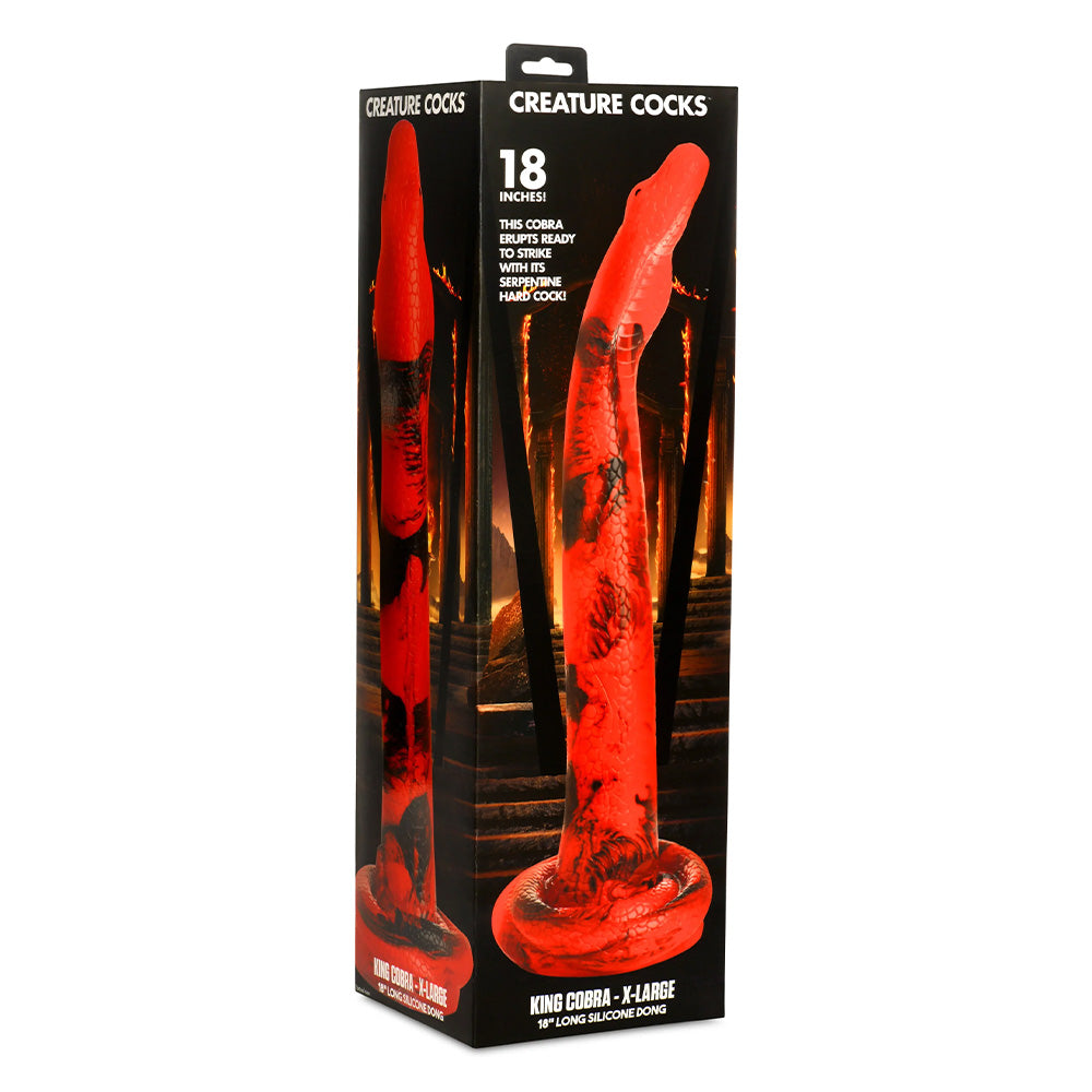 King Cobra X Large 18 Inch Silicone Monster Dildo - Fantasy Creature Cock for Adult Play & BDSM Scenes