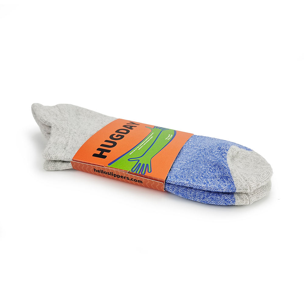 Tri Block Ankle Socks for Men & Women - Breathable Comfort Athletic Socks - Gray and Blue Color - Perfect for Running, Gym, Yoga & Everyday Wear