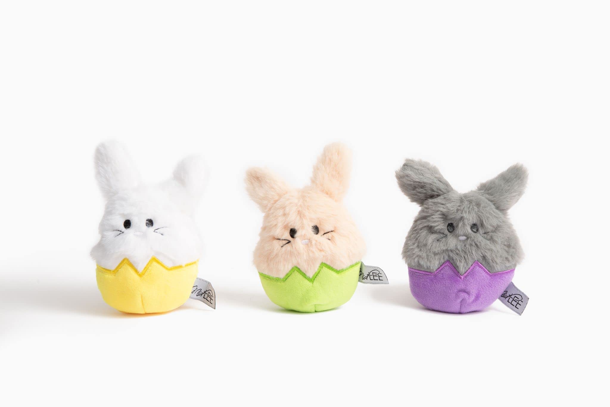 Midlee Easter Bunny Egg Dog Toys - Set of 3 Chew Toys for Small & Medium Dogs - Fun Interactive Easter Gift for Puppies - Perfect for Indoor Play & Training Rewards