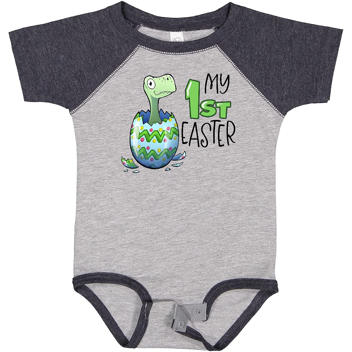 Inktastic My 1st Easter Dinosaur Hatching Easter Egg Baby Bodysuit - Cute Dino Themed Easter Outfit for Infants & Toddlers - Perfect for Easter Egg Hunts, Family Photos & Holiday Celebrations