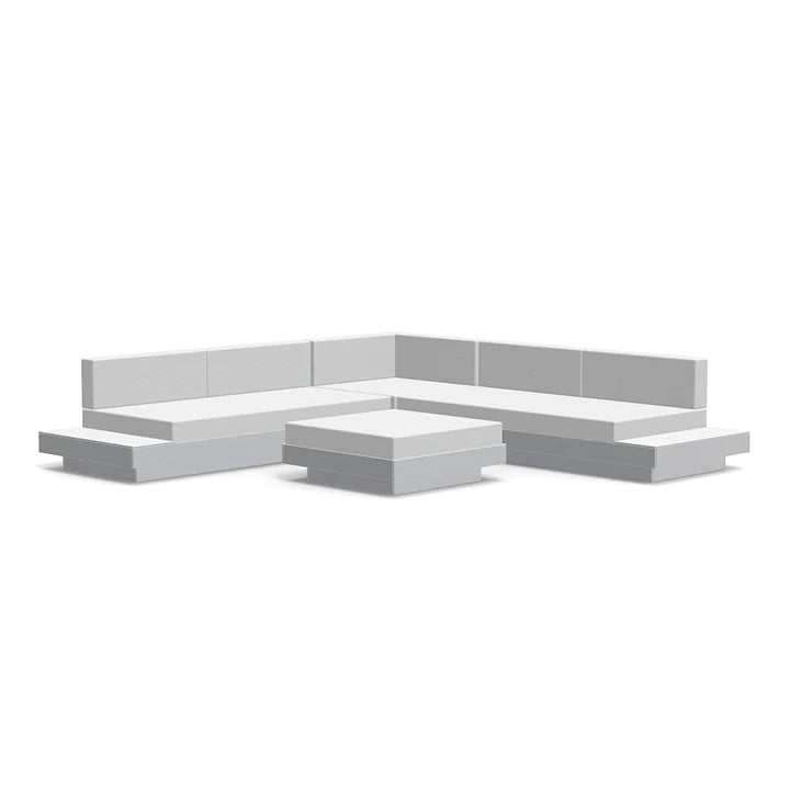 L-Shaped Sectional Sofa with Ottoman - Modern Platform One Living Room Couch for Small Spaces, Apartment, and Home Theater Seating