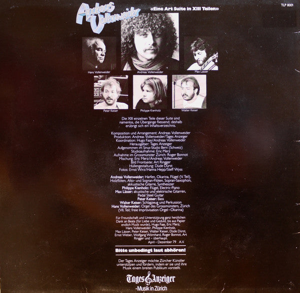 Andreas Vollenweider Eine Art Suite In XIII Teilen LP Vinyl Record Album - New or Mint Condition - Perfect for Jazz & Classical Music Collectors, Audiophiles, and Vinyl Enthusiasts