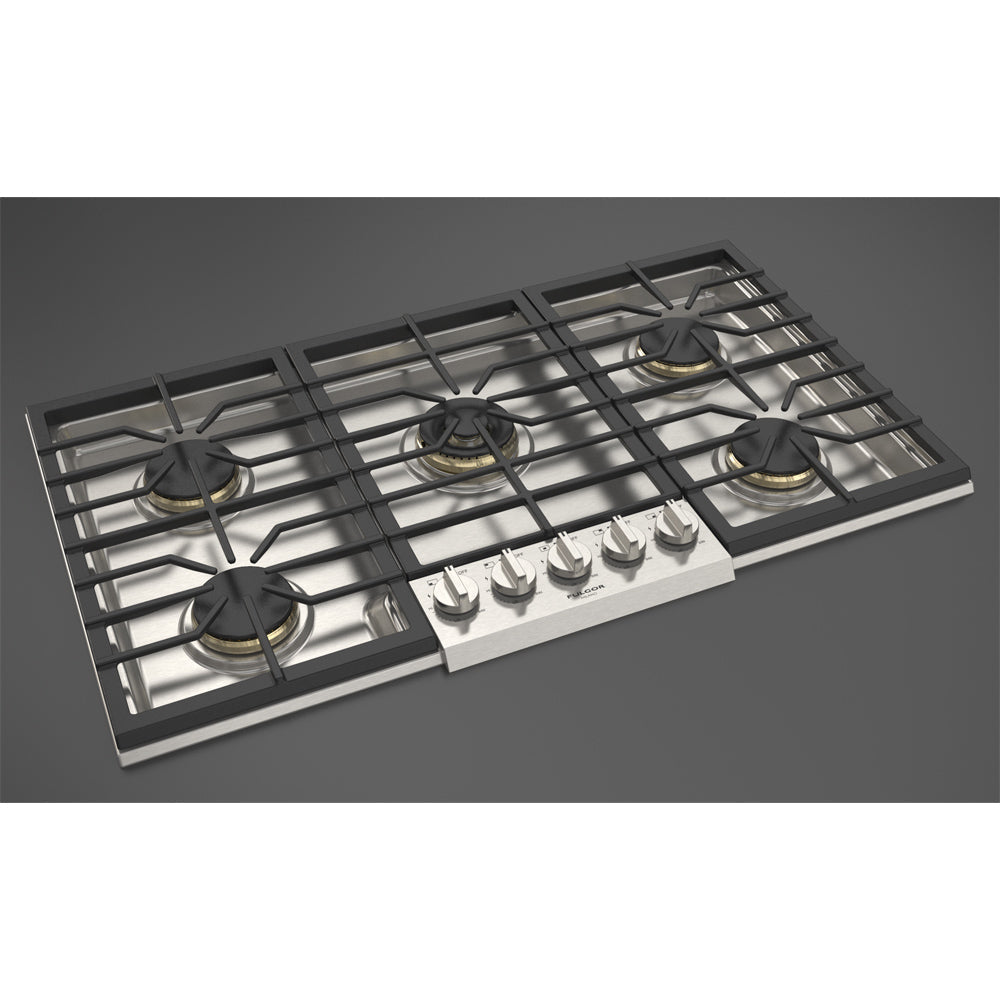 Fulgor Milano 36 Inch 600 Series 5-Burner Gas Cooktop in Stainless Steel (F6PGK365S1) - Perfect for Modern Kitchens & Professional Cooking