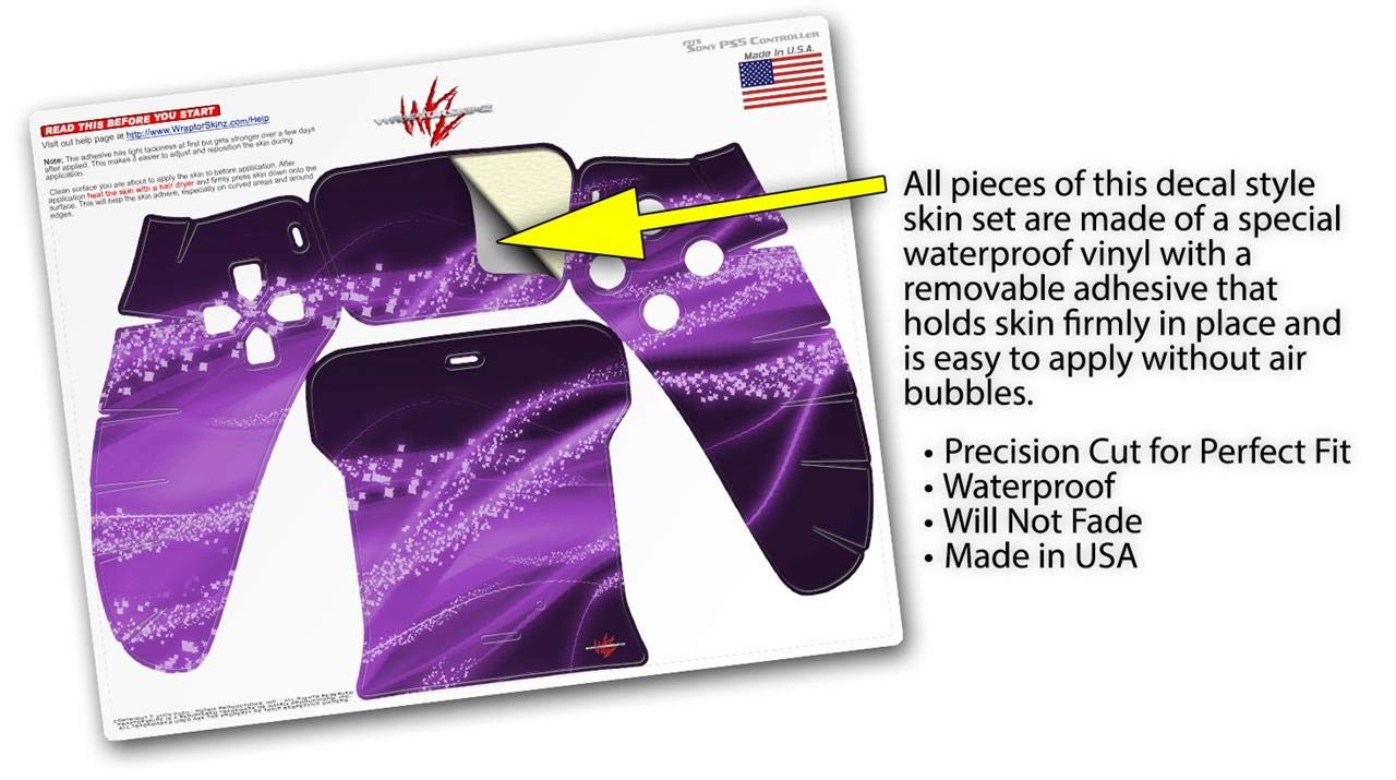 PS5 DualSense Skin Wrap - Mystic Vortex Purple for Gaming Protection
