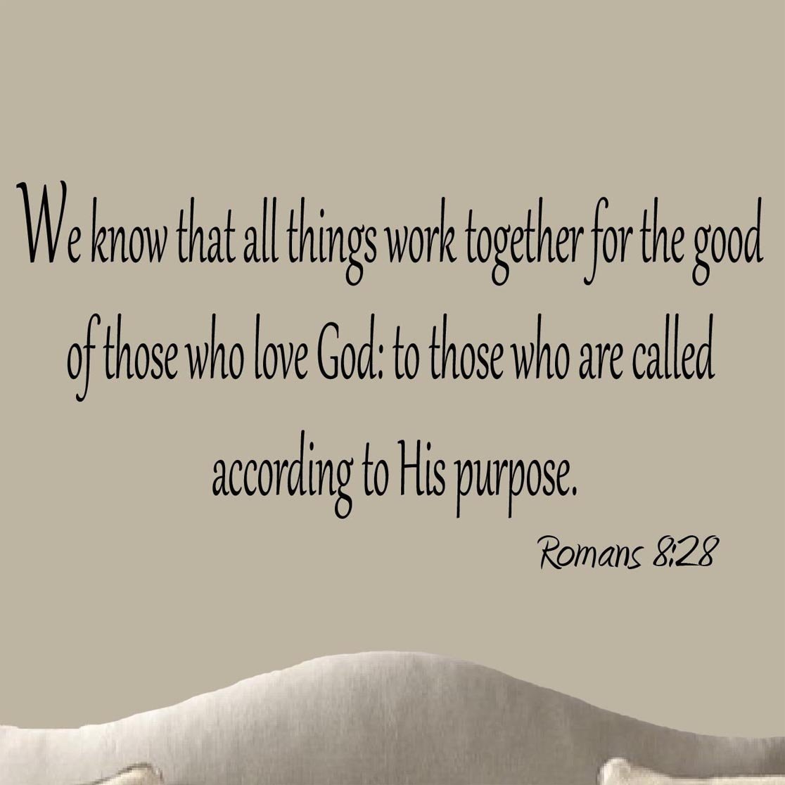 Romans 8:28 Bible Decal - Faith Wall Sticker for Home Decor
