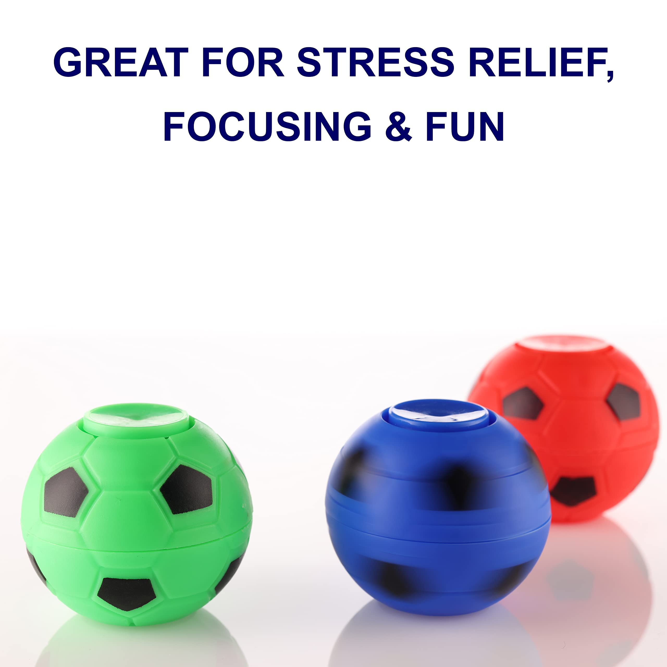 Entervending 2 Inch Fidget Spinner Balls Bulk Pack - 6 Piece Set with 6 Vibrant Colors - Stress Relief Toys for Kids & Adults - Perfect for Office, School, and Anxiety Relief