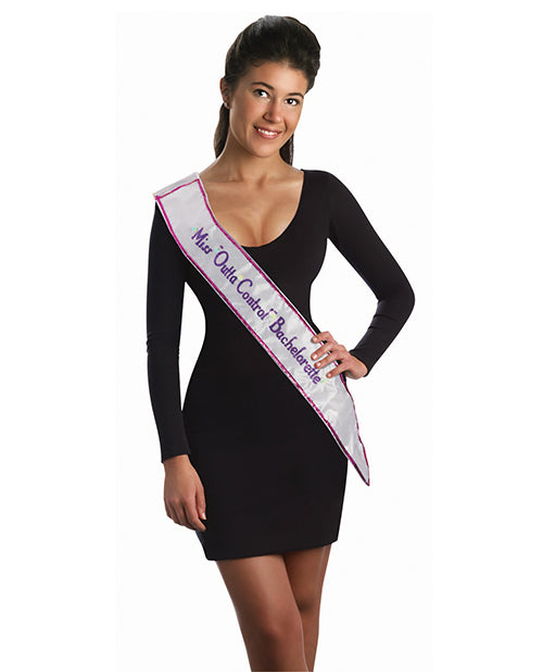 Bachelorette Party Flashing Sash - White | Fun Bachelorette Accessories for Girls Night Out & Bridal Shower