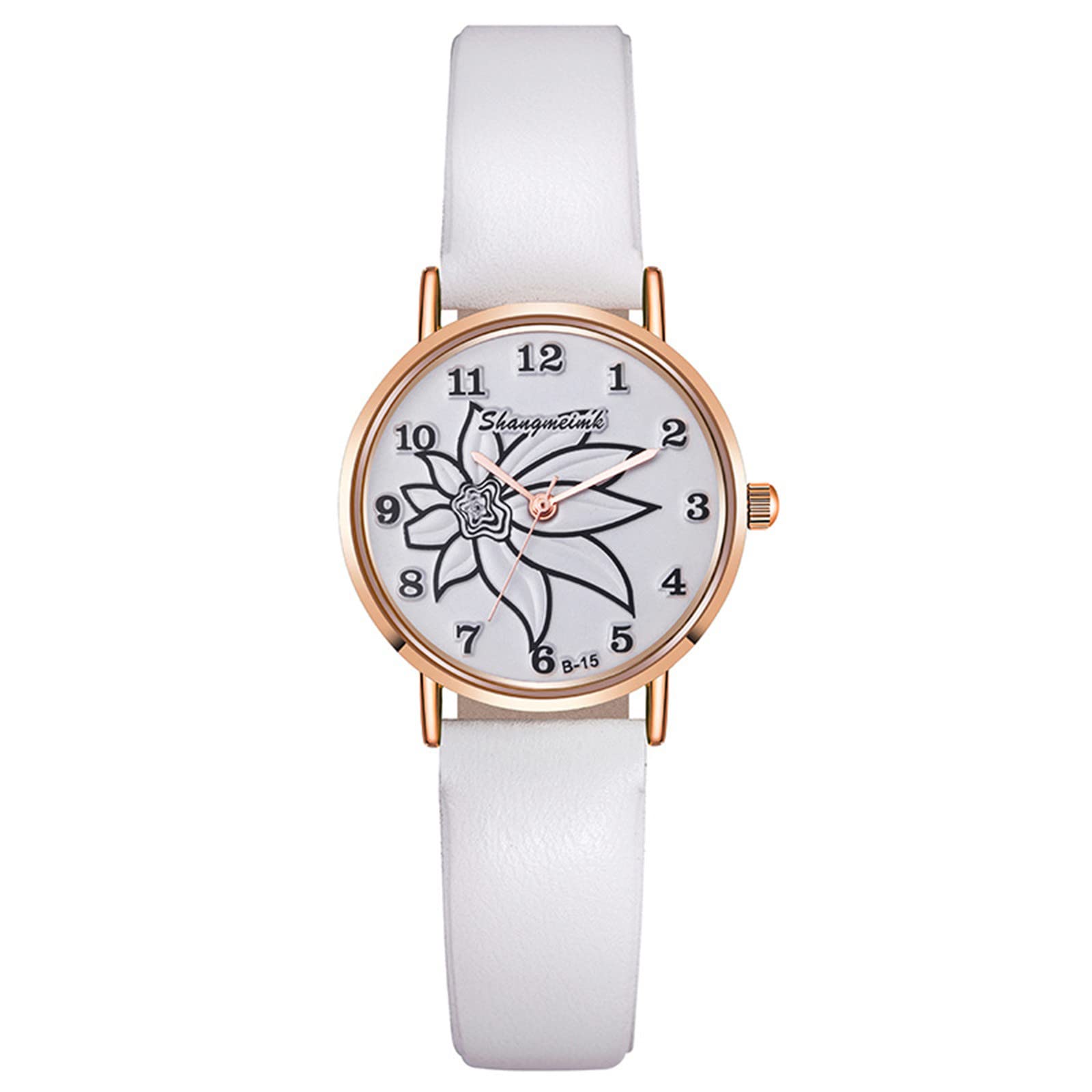 Ms. Watches Women's Casual Leather Analog Quartz Wristwatch - Business Date Display with Second Hand - Perfect for Office, Daily Wear & Gift Giving