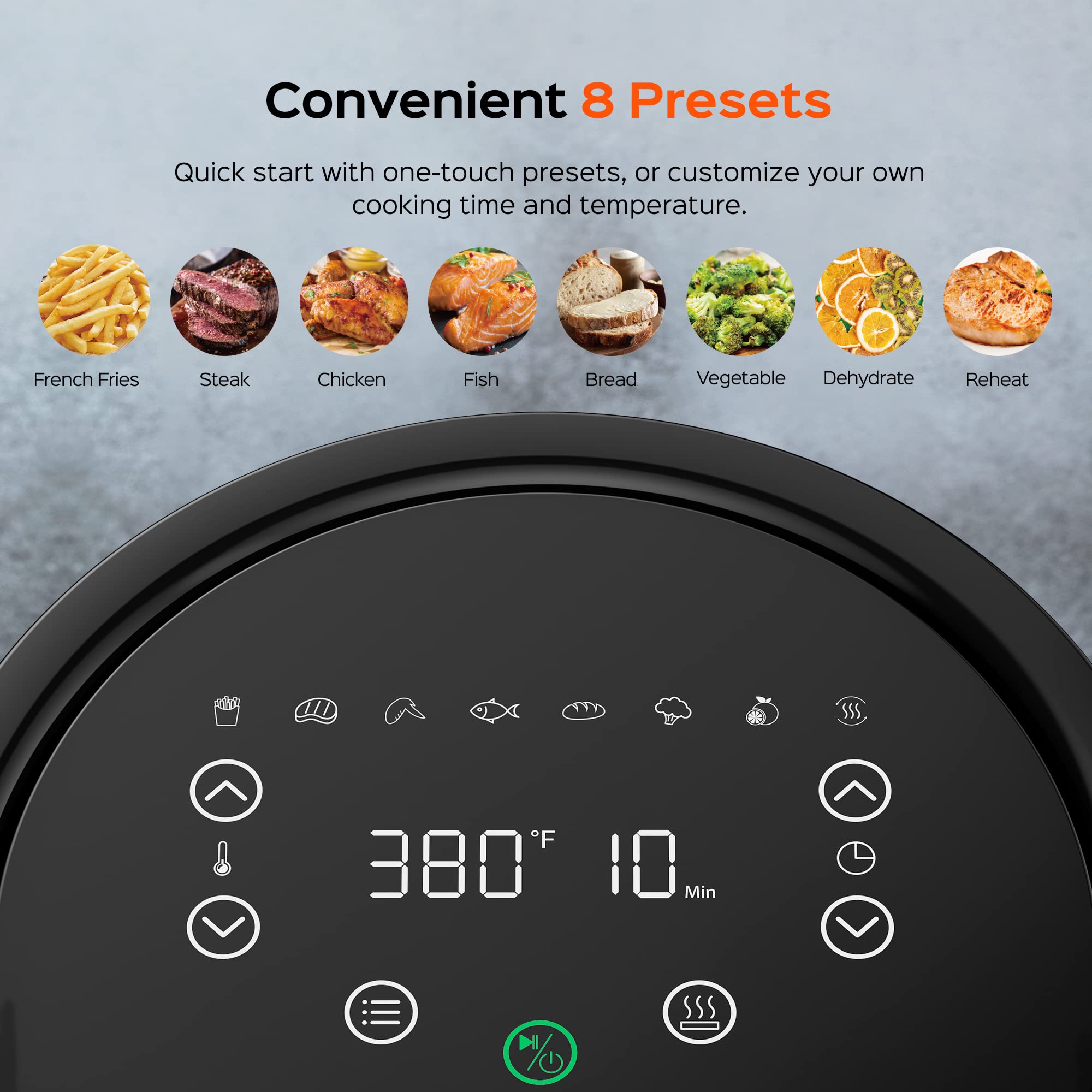 Dreo 4 Quart Digital Air Fryer Oven - 9-in-1 Multi-Cooker with 50 Recipes, 100℉-450℉ Temperature Range, Easy Touch Screen Controls, Preheat & Shake Reminder - Perfect for Family Meals, Healthy Snacks & Quick Cooking (Black, 4L, DR-KAF002)