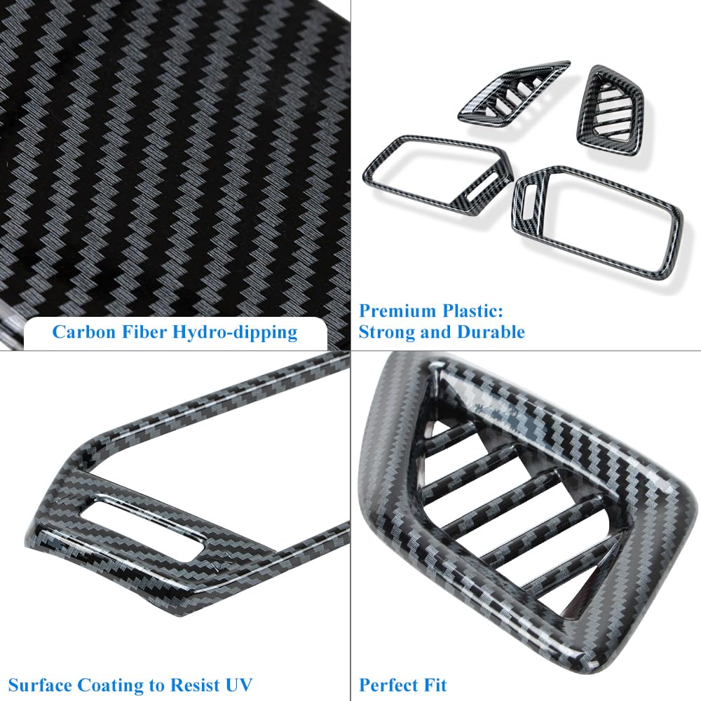 Carbon Fiber Hydro-Dipped Air Vent Trim Cover for 2018-2022 Honda Accord 10th Gen - Interior Upgrade Accessories for Dash & Vent Protection | Perfect for Car Enthusiasts & Customization