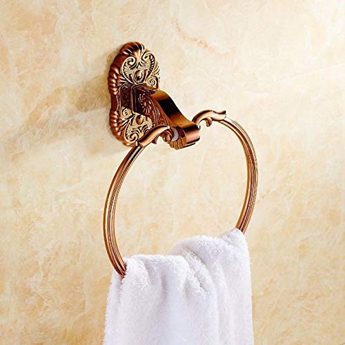 Rose Gold European Style Towel Rack - MJJ Tower Hanger Towel Ring for Bathroom, Kitchen & Laundry Room | Durable Bathroom Hardware Accessories for Hanging Towels & Robes