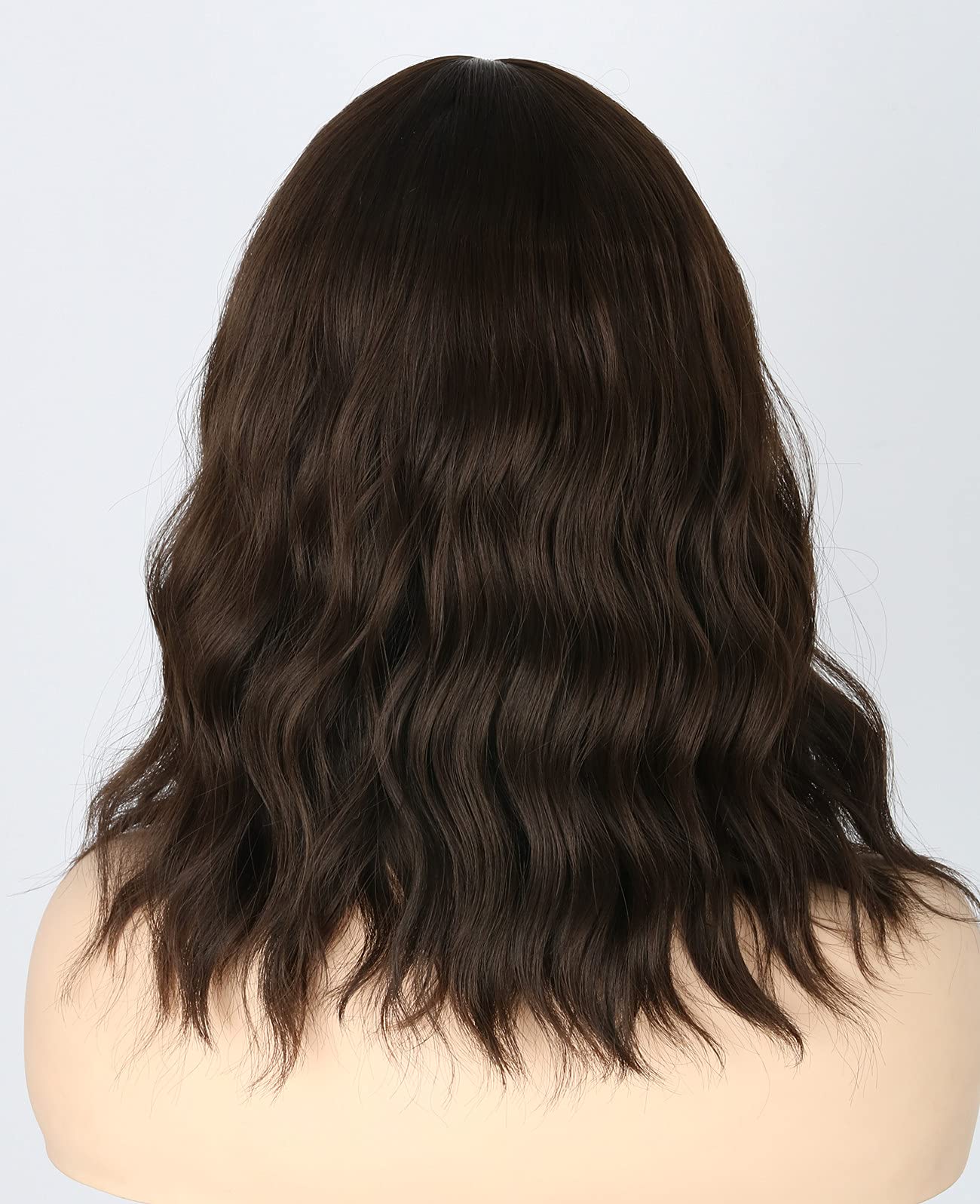 Short Curly Dark Brown Bob Wig with Bangs for Women & Girls - Perfect for Halloween Costumes, Cosplay, and Daily Fashion
