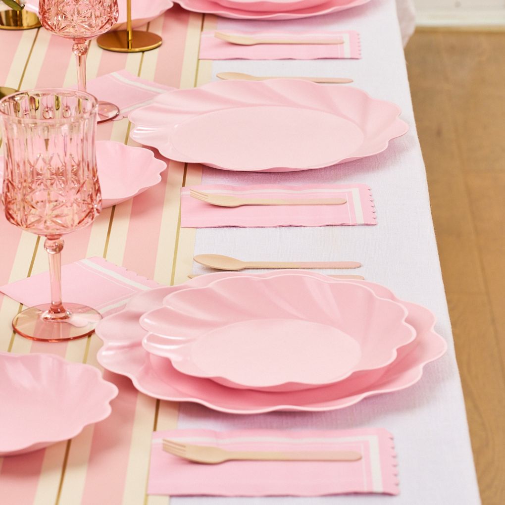 Simply Eco Compostable Table Setting - Biodegradable Dinnerware Set (12-Piece) for Parties, Picnics & Sustainable Living | Elegant Blush Color