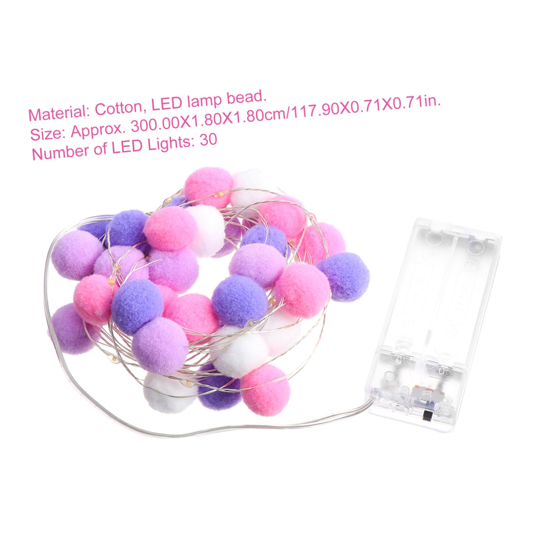 SOLUSTRE 10ft LED Cotton Ball String Lights - 20 Warm White Pom Pom Fairy Lights with Hanging Garland for Bedroom, Wedding, Party & Home Decor (Indoor/Outdoor Use)