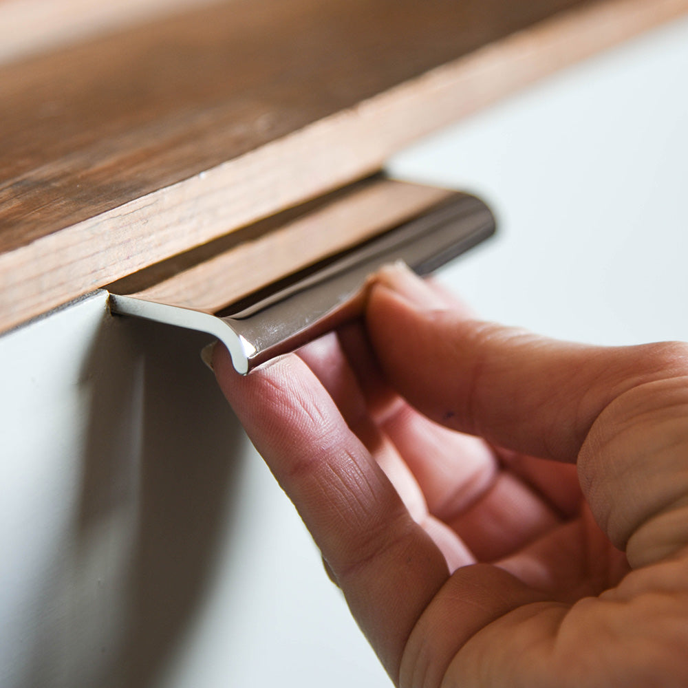 Polished Nickel Curved Edge Cabinet Pull Handle - Elegant Hardware for Kitchen Cabinets, Drawers & Furniture (Set of 10) - Perfect for Modern Home Renovation & DIY Projects