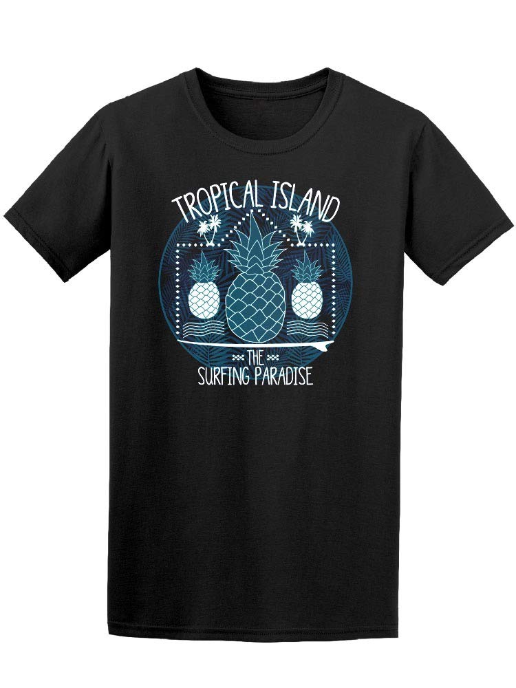 Men's Tropical Island Surfing Paradise T-Shirt - Breathable Cotton Tee for Beach Vacation & Summer Outdoor Activities
