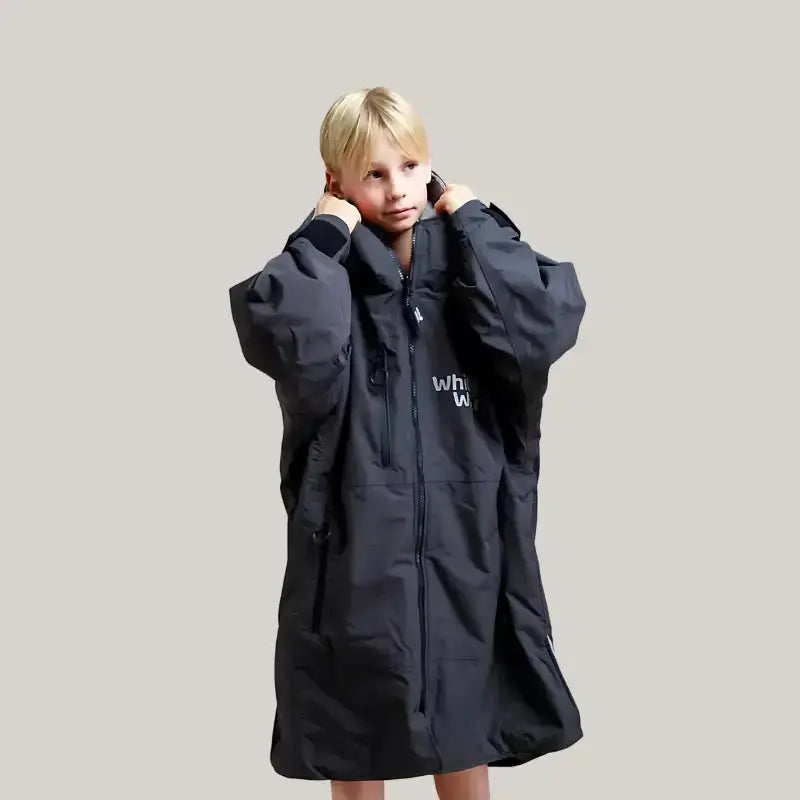 Kids After Swim Robe - Unisex Black Bathrobe for Boys & Girls | Perfect for Pool, Beach & Post-Swim Warmth