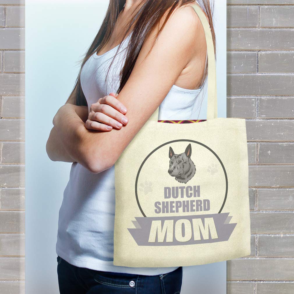 Custom Dutch Shepherd Dog Print Canvas Tote Bag - Reusable Shopping & Beach Bag for Women - Hot Pink Design - Perfect for Groceries, Travel & Everyday Use