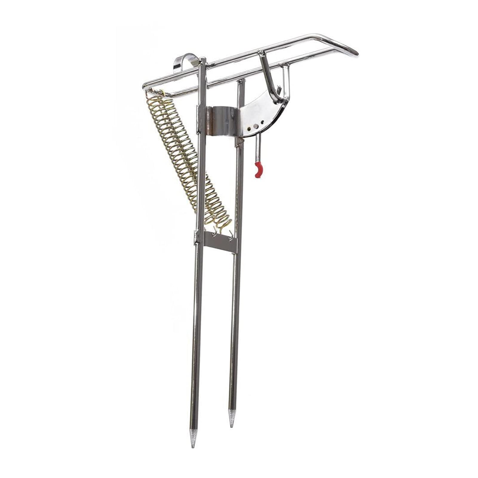 **YUXI8541NO Automatic Double Spring Fishing Rod Holder - Stainless Steel Ground Support Stand for Fishing Rods | Durable & Adjustable for Shore, Boat, and Ice Fishing**