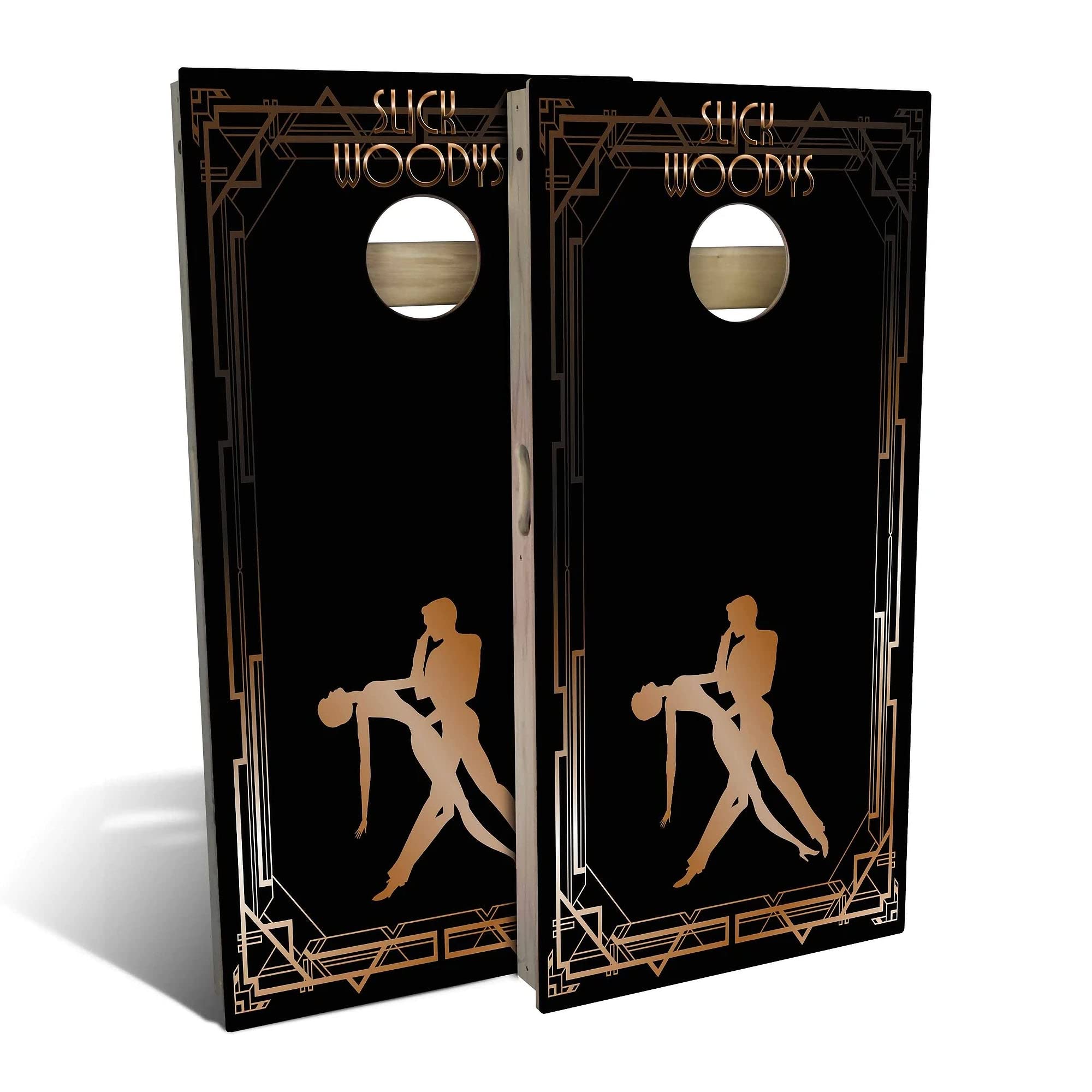 Skip's Garage 1920s Vintage Style Cornhole Board Set - 2 Boards & 8 Bean Bags - Customizable Size & Accessories - Perfect for Backyard Parties, Tailgating & Outdoor Games