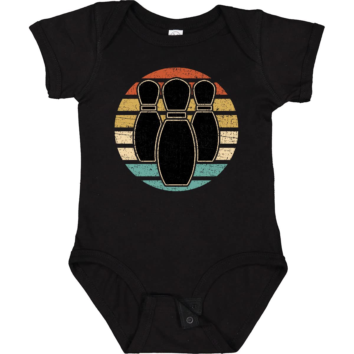 Inktastic Bowling Sunset Bowler Silhouette with Pins Baby Bodysuit - Cute Bowling-Themed Outfit for Infants, Perfect for Bowling Parties & Family Gatherings