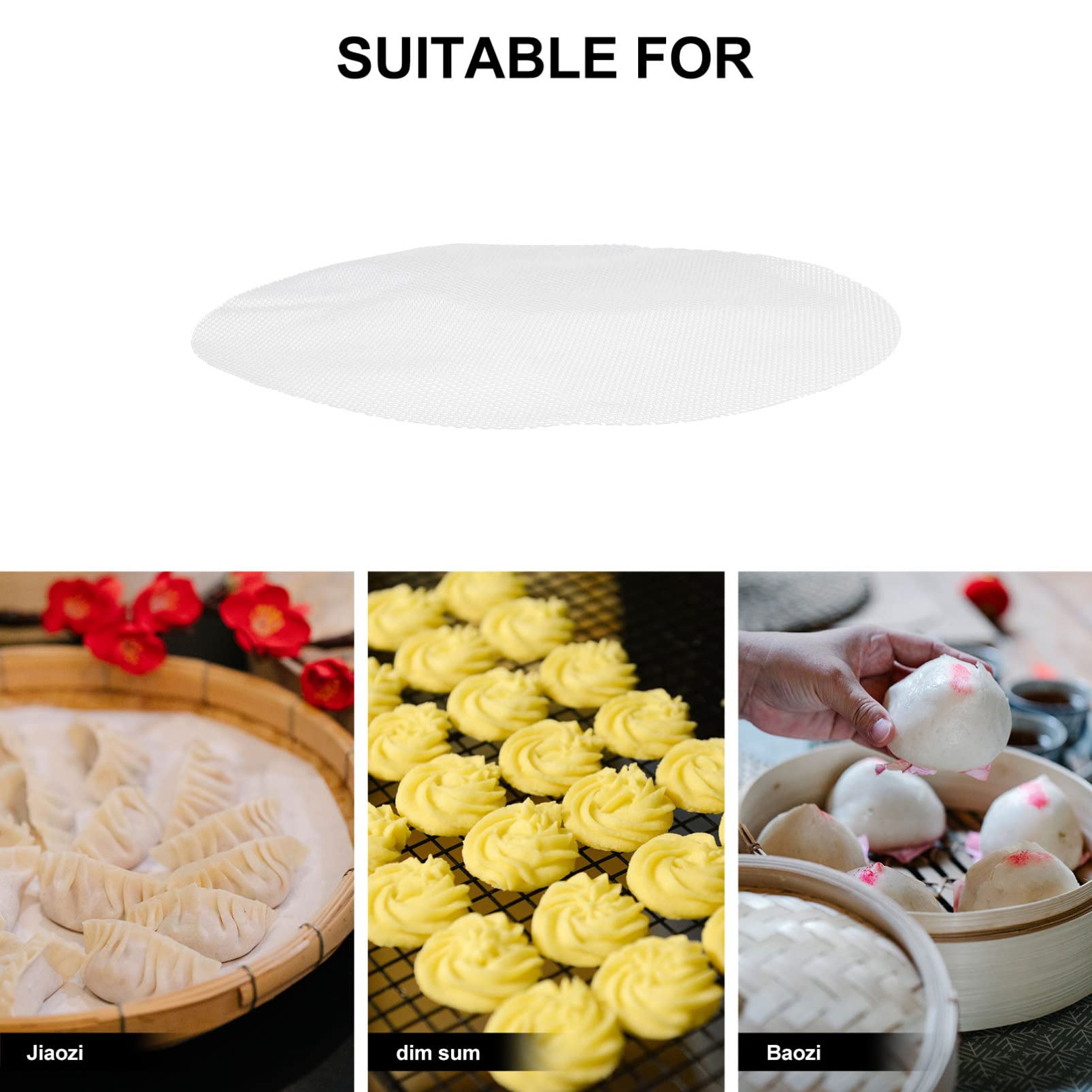 **CALLARON 10-Pack Non-Stick Steamer Mats – Reusable Steamed Bun Liners for Bamboo & Metal Steamers – Perfect for Dumplings, Bao Buns & Vegetables – Essential Kitchen Gadgets & Steamer Supplies**