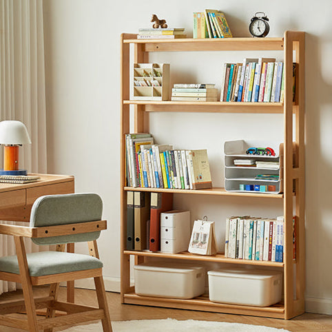 Solid Wood Floor-to-Ceiling Bookshelf - Beech & Oak Wooden Storage Shelf for Books, Toys, and Home Decor | Perfect for Living Room, Nursery, and Home Office Organization