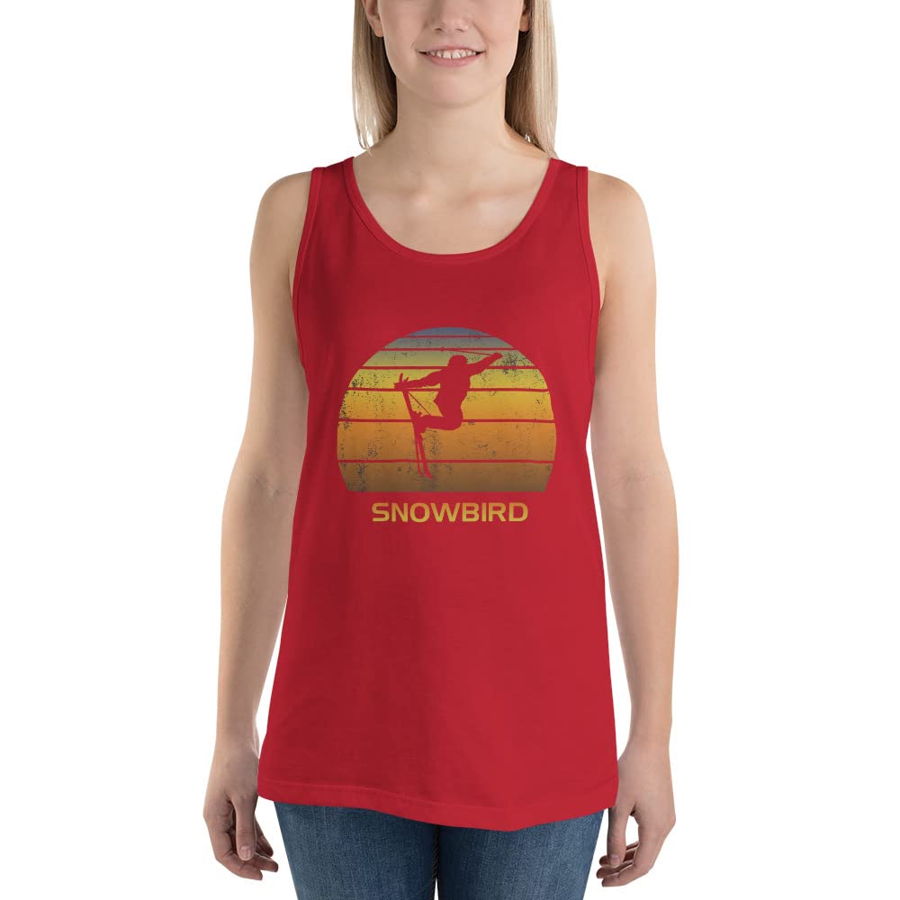 Cool Retro Snowbird Utah Skiing Ski Fan Unisex Tank Top - Vintage Ski Apparel for Men & Women - Perfect for Ski Trips, Winter Vacations & Après-Ski Parties