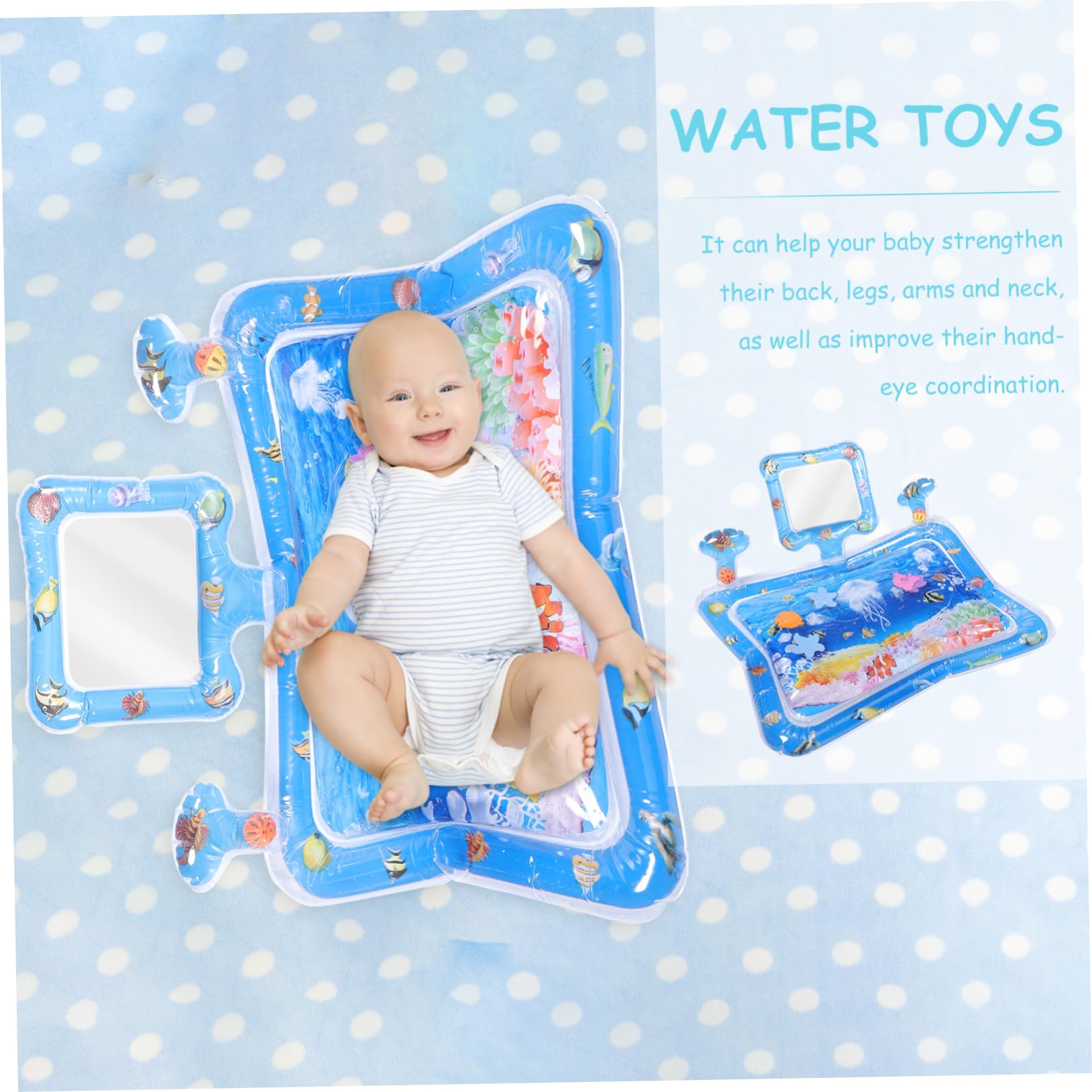 **iFundom Inflatable Tummy Time Play Mat for Babies - Water Mat for Infants, PVC Sensory Toy for Floor & Water Play - Perfect for Indoor & Outdoor Activities**