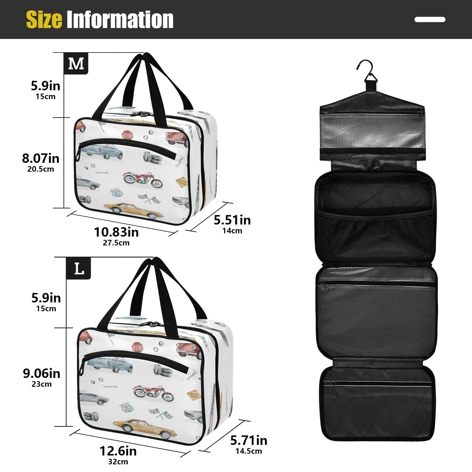 Portable Hanging Toiletry Bag for Women - Large Waterproof Cosmetic Organizer with Multiple Pockets | Perfect for Travel, Gym, Camping & Car Trunk Storage