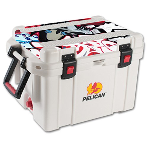 Pelican 45 qt Cooler Lid Wrap Cover Sticker Skins - MightySkins Custom Graffiti Design (Cooler Not Included) | Durable Vinyl Decal for Outdoor Adventures, Camping & Tailgating