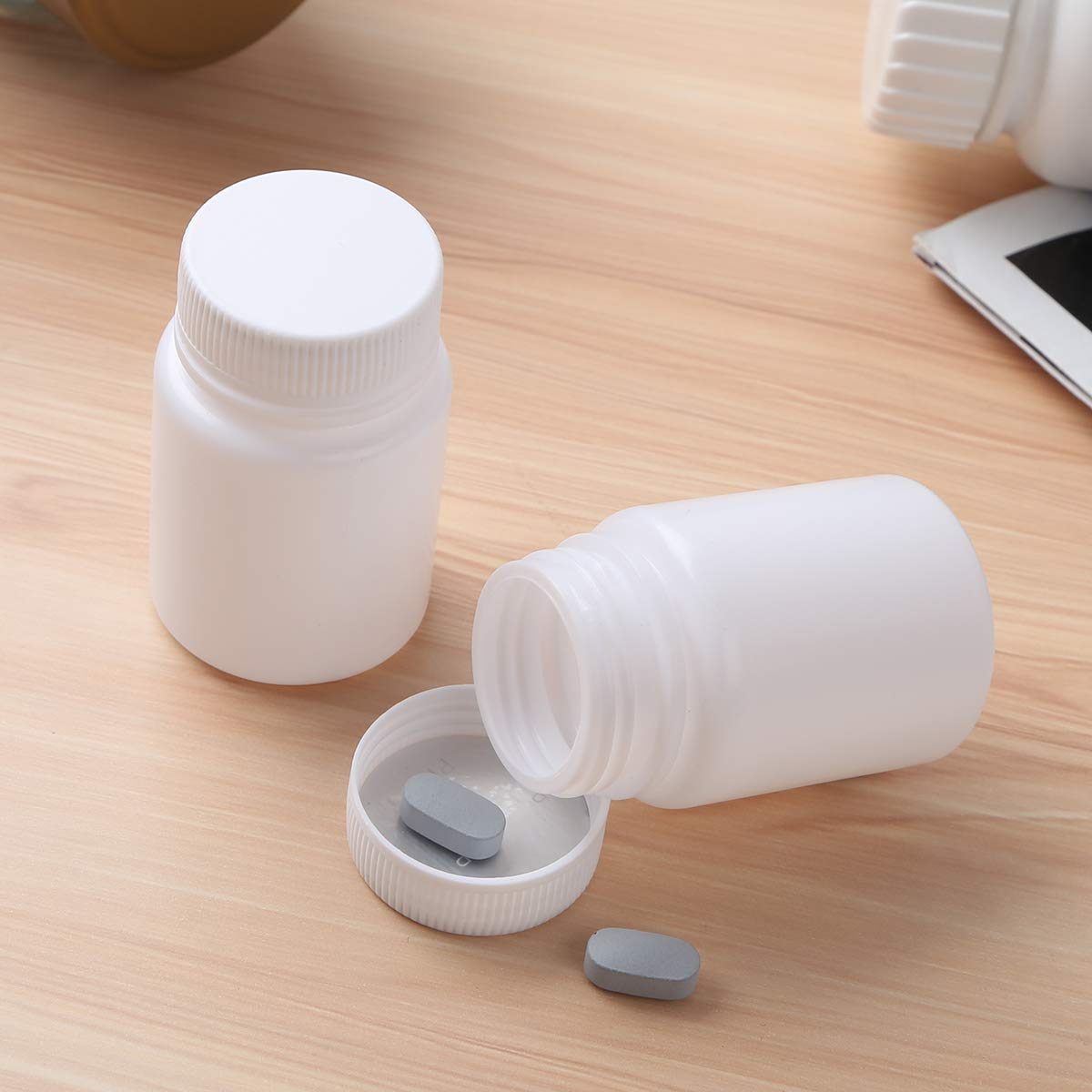 10pcs White 20ml Plastic Pill Storage Containers - Portable Empty Medicine Bottles for Solid Powder & Chemicals | Travel, First Aid, Lab & DIY Organizing