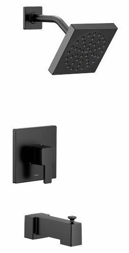 Moen UTS2713EPBL 90 Degree M Core 2 Series Tub and Shower Trim - Matte Black Finish | Eco Performance Water-Saving Design | Perfect for Modern Bathroom Renovations & Water Conservation Projects