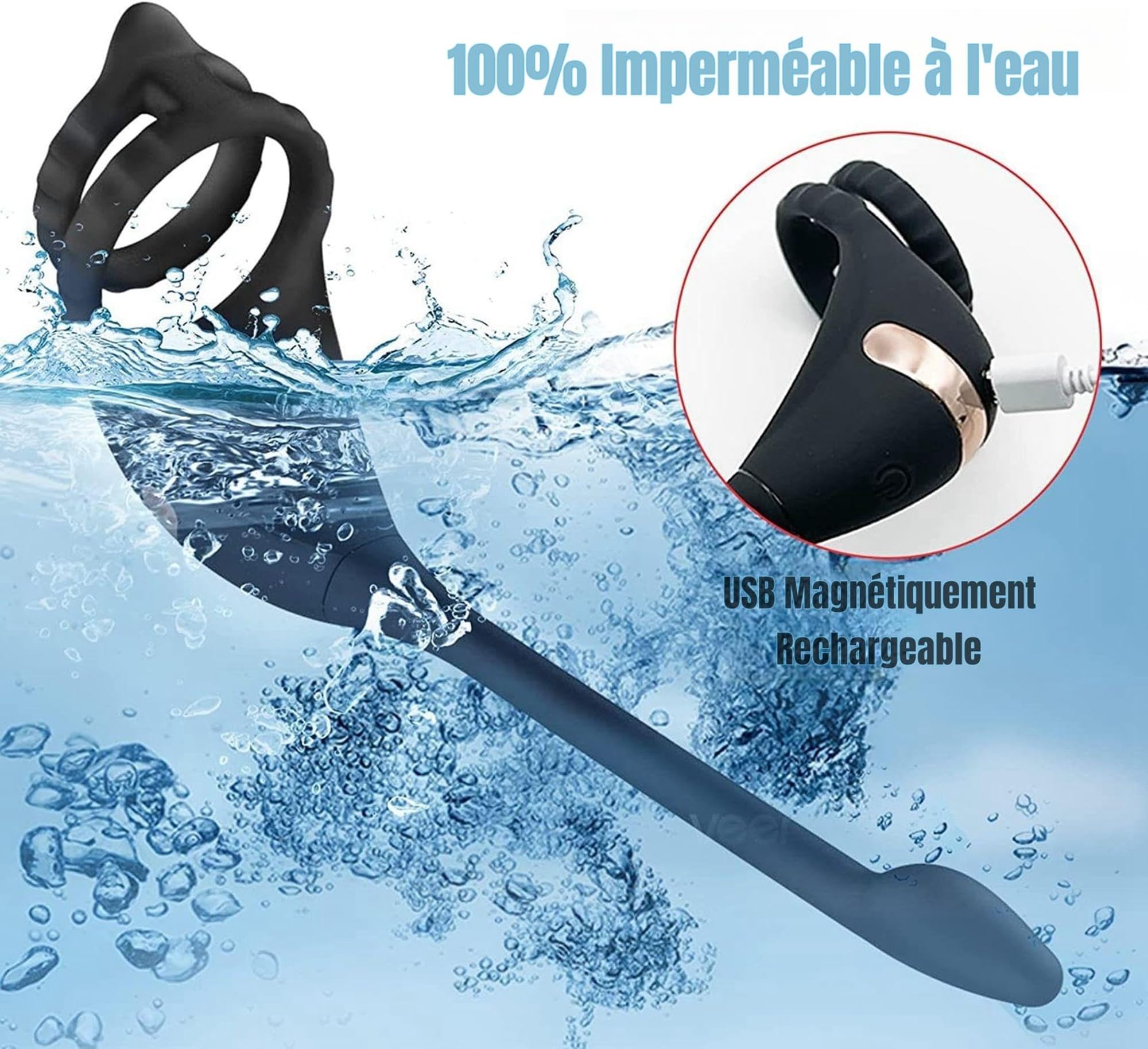 3 in 1 Plug Anal Vibrator with Remote Control - Prostate Massager & Vibrating Cock Ring - 9 Vibration Modes for Couples Pleasure - Waterproof Adult Sex Toy for Men & Women - Perfect for Solo Play, Couples Intimacy & BDSM Exploration