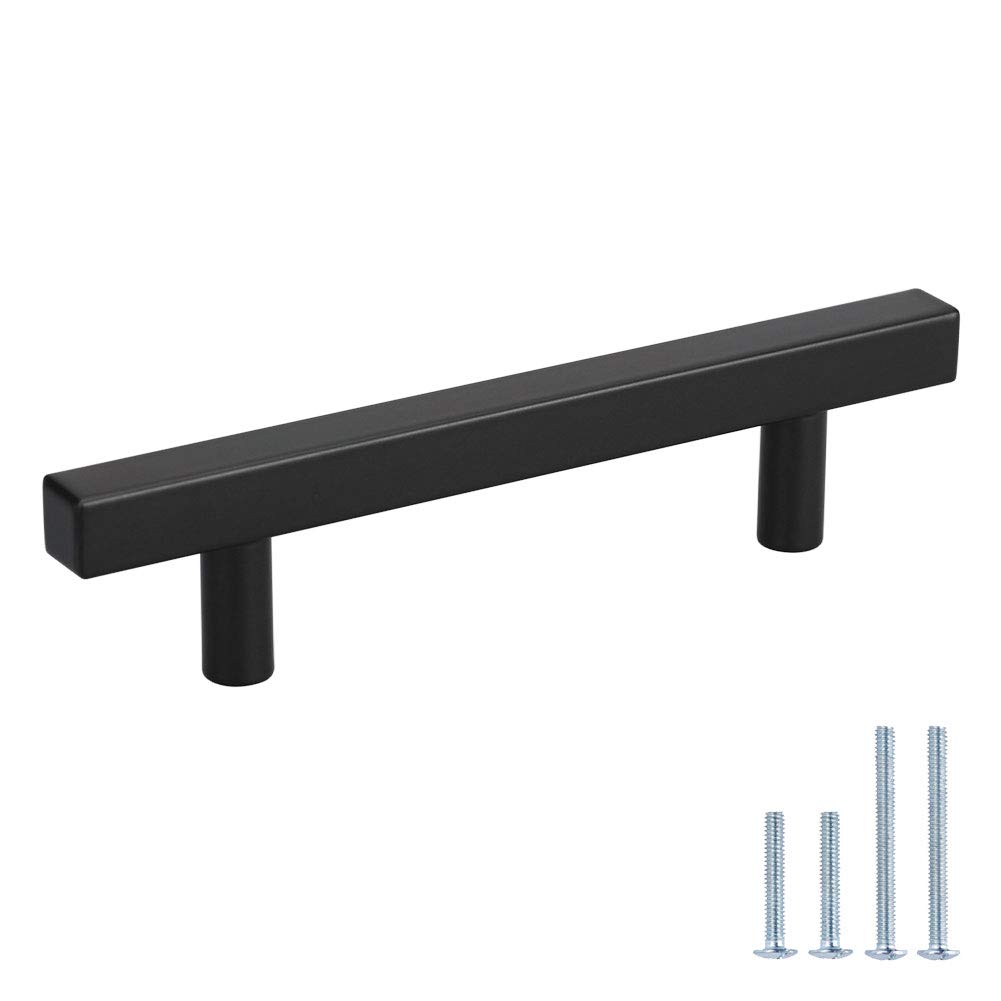 Peaha 115mm Black Stainless Steel Cabinet Drawer Pulls - PHJ22BK115 | Kitchen Cabinet Handles, Dresser Drawers & Cupboard Hardware | Perfect for Modern Home, Office & Bathroom Renovation
